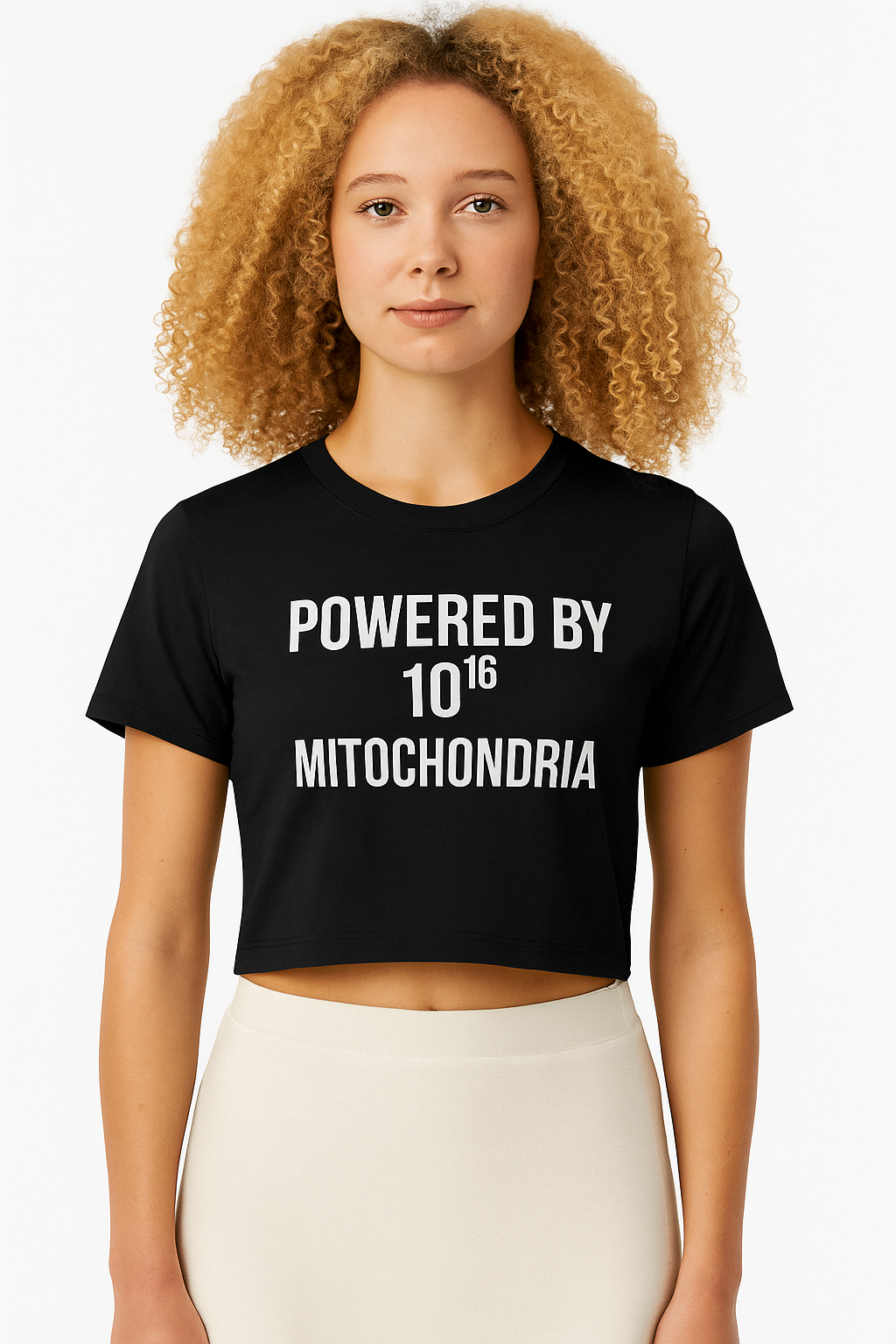 Powered by 10^16 Mitochondria- Crop top for women