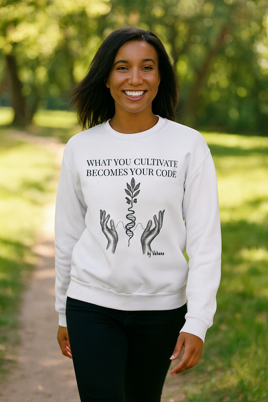 What You Cultivate Becomes Your Code  – Sweatshirt biohacking, ADN féminin